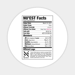 NU'EST Nutritional Facts Magnet